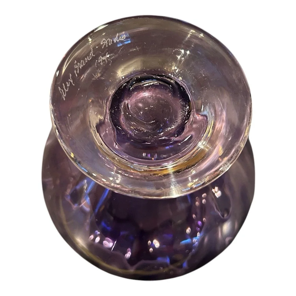 Alex Brand Art Glass Vase Signed & Dated  Urn‎ shaped 1994